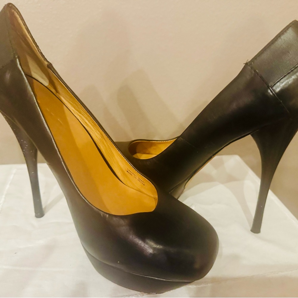L.A.M.B. Black Platform Stiletto Heels